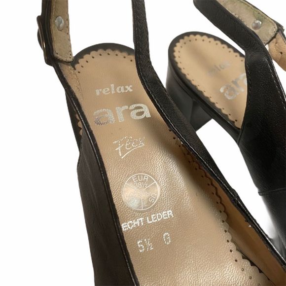 ARA Flex Relax Women’s US 8 Black Sling Back Heel Church Close Toe Sandal - Picture 5 of 7